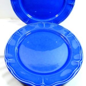 Lot of 2 Varages France Luberon Blue Dinner Plates 10 3/4"